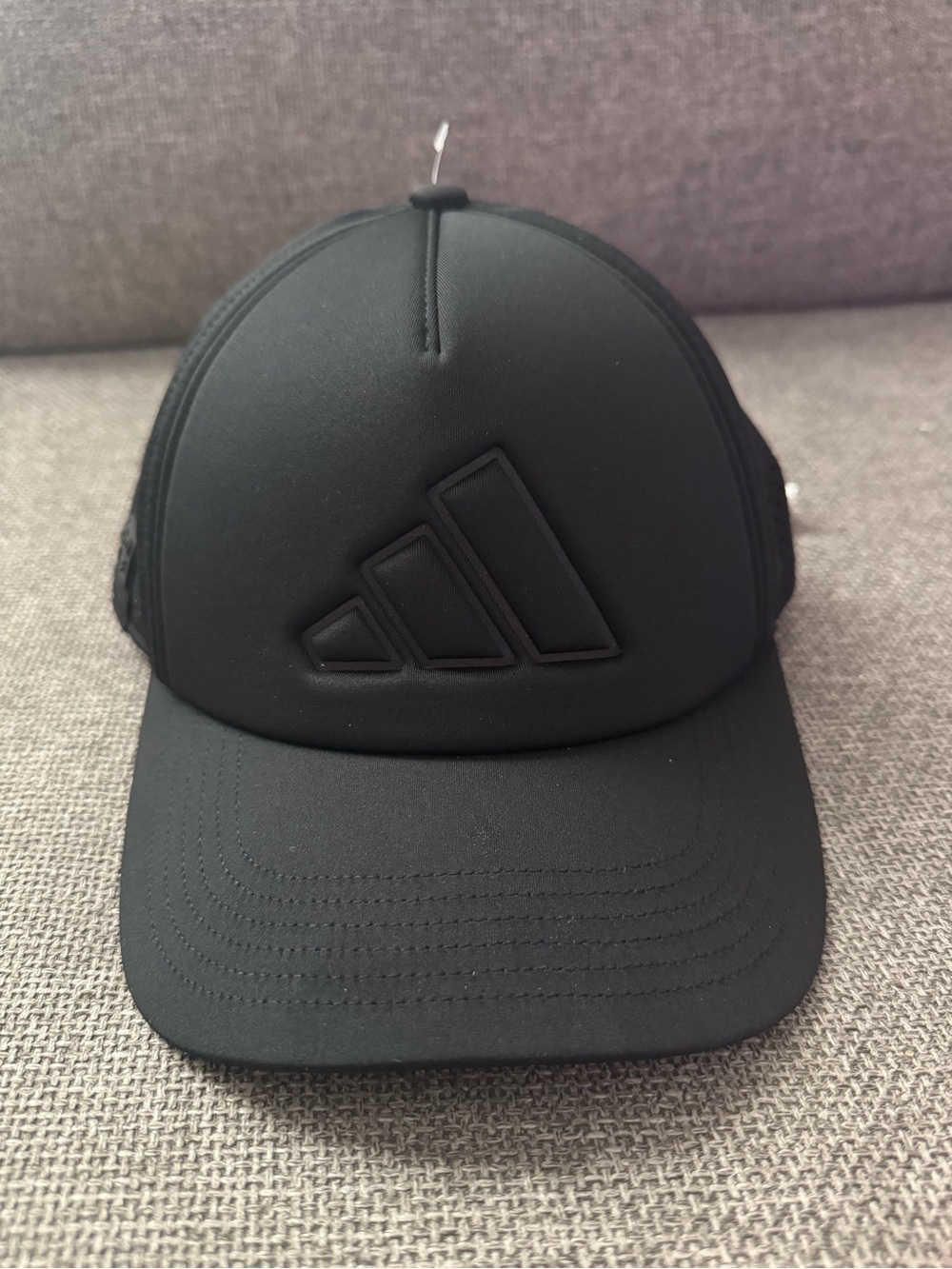 adidas Matte Black Logo Trucker Hat